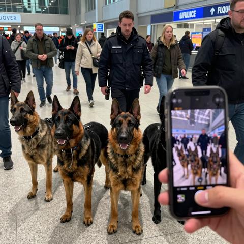 I’ve Worked Airport Security For 15 Years, But When 7 Elite Military Dogs Suddenly Froze In Our Busiest Terminal And Formed A Defensive Ring, I Reached For My Radio. We Thought It Was A Bomb… But The Truth Broke Me.