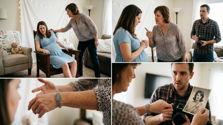 Die Tante schlug ihre schwangere Nichte beim Babyfoto-Termin gegen den Stuhl und spottete über ihre Ehe – doch der Fotograf erkannte plötzlich das Armband an ihrem Handgelenk.