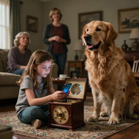 I Bought An Antique Music Box For My Daughter’s 7th Birthday. The Moment She Opened It, Our Gentle Golden Retriever Bared His Teeth… And Then We Heard A Child Singing From The Empty Attic.
