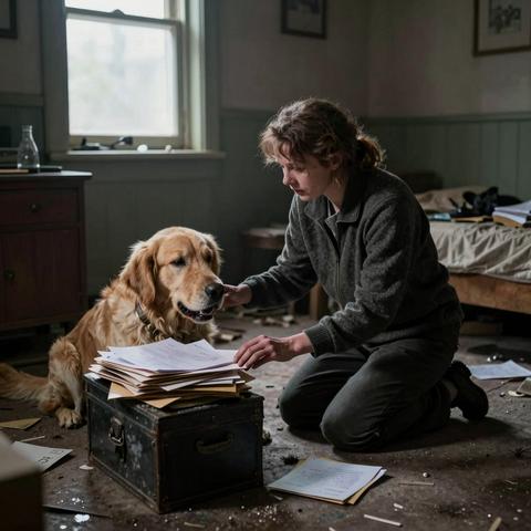 “I Was Cleaning Out My Late Husband’s Closet When Our Dog Dragged Out A Hidden Item… What I Found Behind The Floorboards Completely Shattered My 15-Year Marriage.”