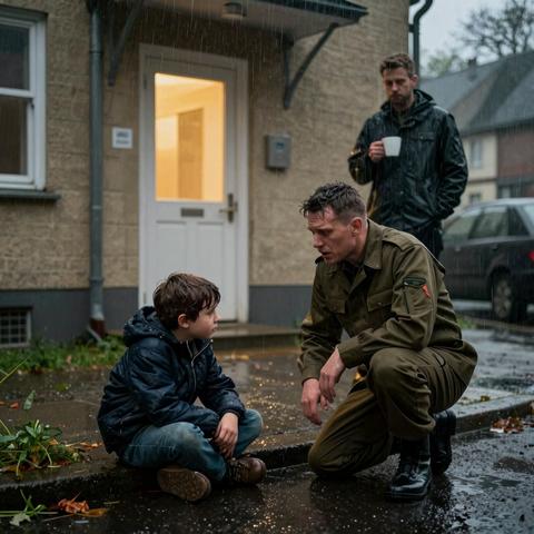 My Wife Said She Was Handling Everything While I Was Deployed—Then I Came Home Early and Found My 6-Year-Old Son Shivering on the Curb in the Rain While A Stranger Wore My Robe Inside.