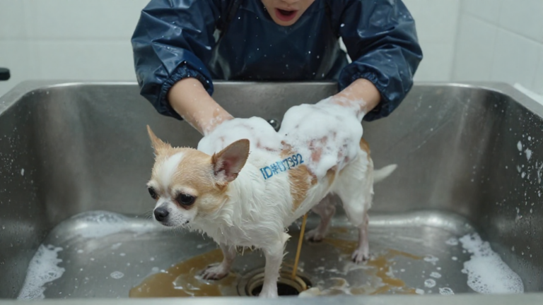 This Anxious Little Chihuahua Was Dropped Off With One Strict Rule About Bathing Her. When The Suds Washed Away The Grime, I Understood The Sickening Truth Her Owner Tried To Hide. – storyteller