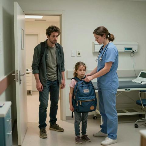 She Kept Her School Backpack On During The Entire Clinic Visit—When I Slipped It Off Her Shoulders, Her Father Bolted Before The Nurse Could Block The Door.