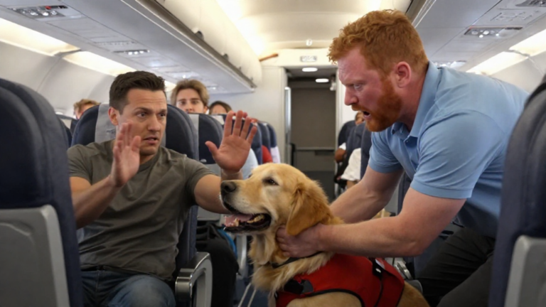 He Shoved My Service Dog And Punched Me At 30,000 Feet Because He Wanted My Extra Legroom… But He Had No Idea Who Was Sitting In That Seat. – storyteller