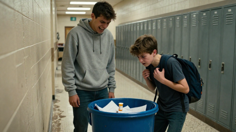 The Bully Threw a 13-Year-Old’s Medication Into the Trash and Laughed When He Shook – storyteller