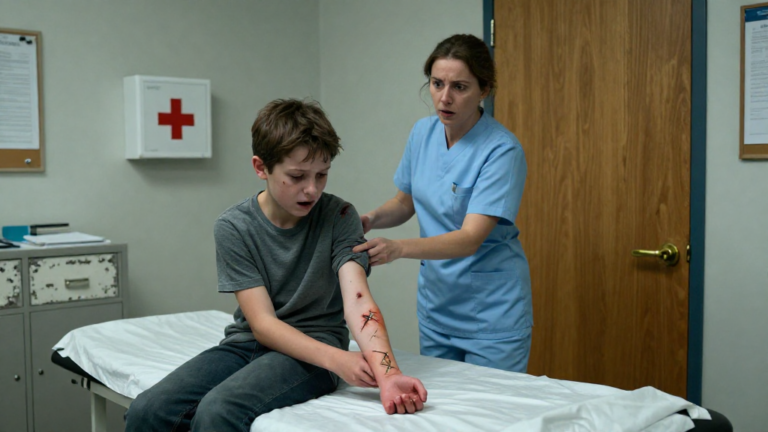 I Was Treating The Child A Dog Had “Attacked” At Recess… But When I Lifted His Sleeve, I Quietly Locked The Nurse’s Office Door And Called 911. – storyteller