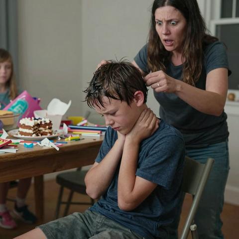 “My Sister Thought My Son Was Pretending His Neck Hurt To Avoid Party Games… Until She Lifted His Hair And Went Silent.” – storyteller