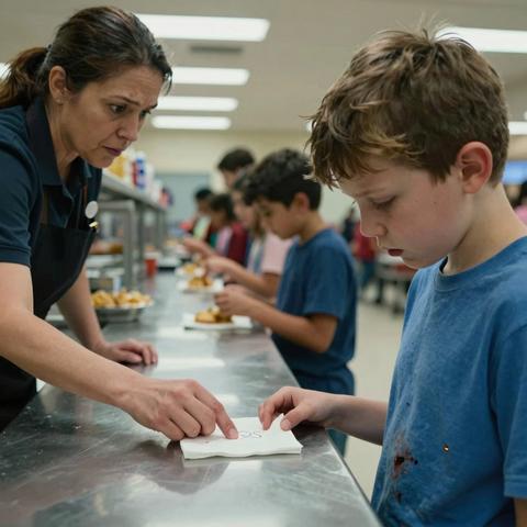 “I’m Not Supposed To Bleed At School”—The Little Boy Whispered It Like An Apology, But The Lunch Lady Saw The Hidden SOS On His Napkin. – storyteller