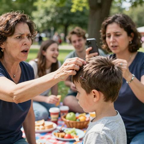 My Aunt Thought My Six-Year-Old Son Was Just Playing A Silly Game At Our Sunday Family Picnic… But The Moment She Brushed His Hair Aside And Touched The Faint Line Behind His Ear, Our Entire World Shattered. – storyteller