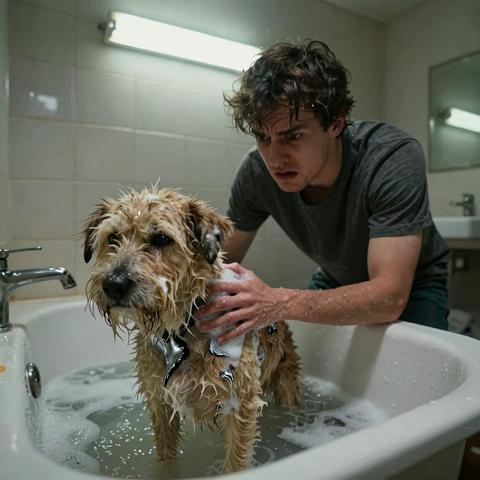 I Thought The Rescued Stray Was Just Paralyzed By Fear Of The Tub, Until The Suds Parted His Matted Coat And Revealed The Horrifying Truth Hidden Against His Skin – storyteller