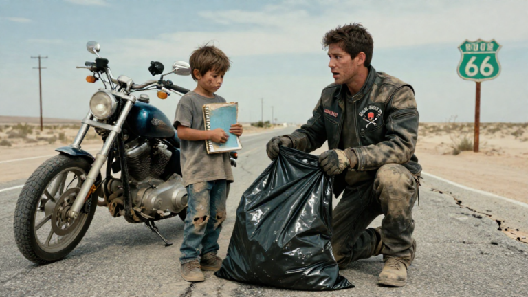 I Pulled My Harley Over For What Looked Like A Trash Bag On Route 66… What The Shivering Boy Inside Whispered Destroyed Every Rule I Lived By. – storyteller